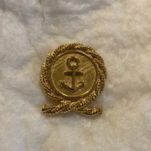 Anne Klein Plated Gold Nautical Brooch